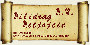 Milidrag Miljojčić vizit kartica